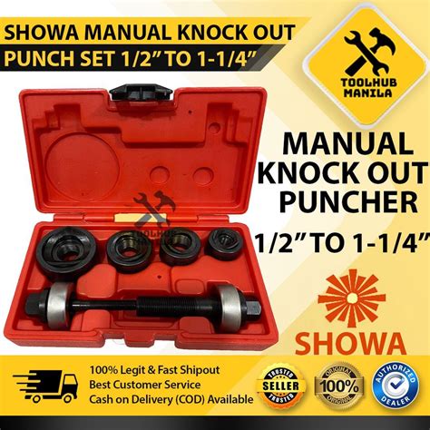 Showa Manual Knockout Punch Set 1/2" to 1-1/4" Knock Out Puncher ...