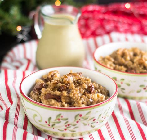 Slow Cooker Vegan Eggnog Oatmeal - Thyme & Love