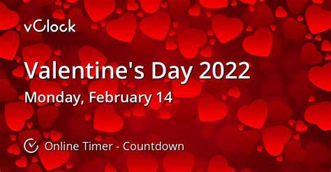 When is Valentine's Day 2022 - Countdown Timer Online - vClock