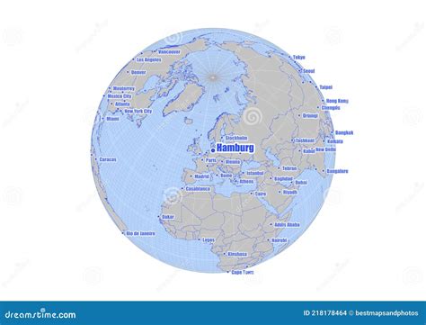 Map Showing Hamburg,Germany on the World Map. Stock Illustration - Illustration of internet ...