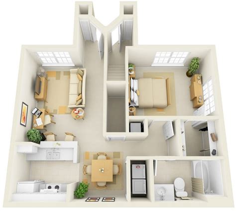 50 One “1” Bedroom Apartment/House Plans | Architecture & Design