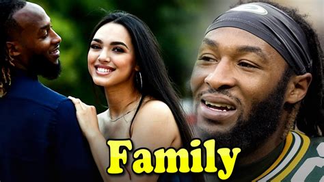 Aaron Jones Family With Son and Girlfriend Crystal Molina 2024 - YouTube