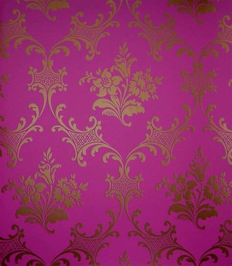 Pink And Gold Damask Wallpaper