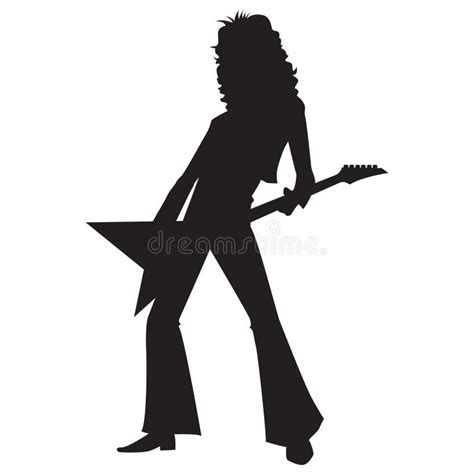 Silhouette of a Rockstar Playing Guitar. Vector Illustration Decorative Design Stock Vector ...