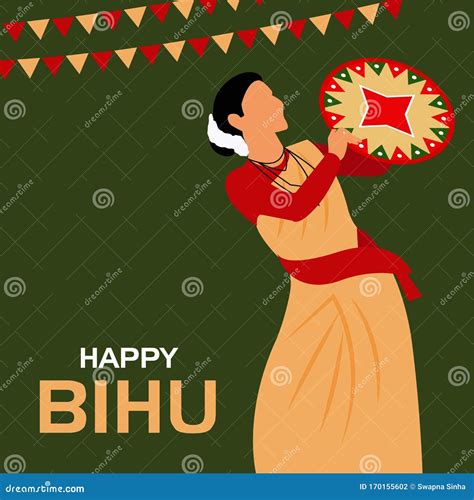 BIHU FESTIVAL stock vector. Illustration of costume - 170155602