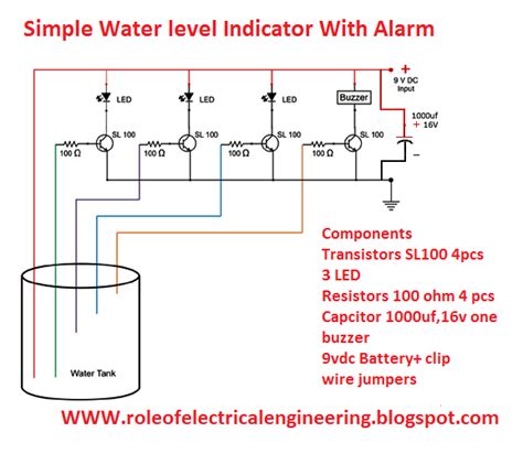 Electrical Engineering World: Water Level Indicator with Alarm System
