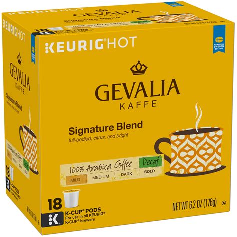 Gevalia Signature Blend Decaf K Cup Coffee Pods, Decaffeinated, 18 ct ...