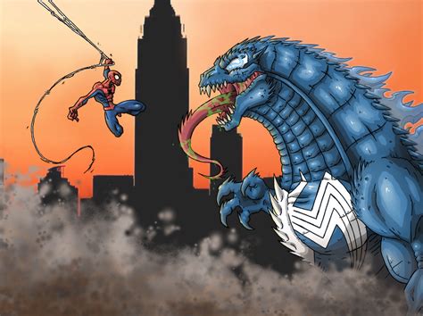 Spider-Man Vs Venom-Zilla by Jougeroth on DeviantArt