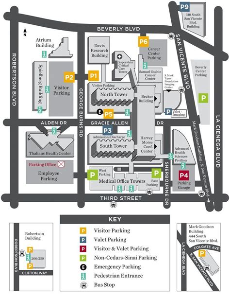 Campus Map - Cedars-Sinai | Campus map, Campus, Map