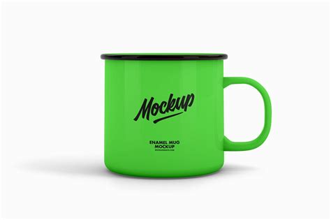 Premium Enamel Mugs Mockup - Mockup Hunts