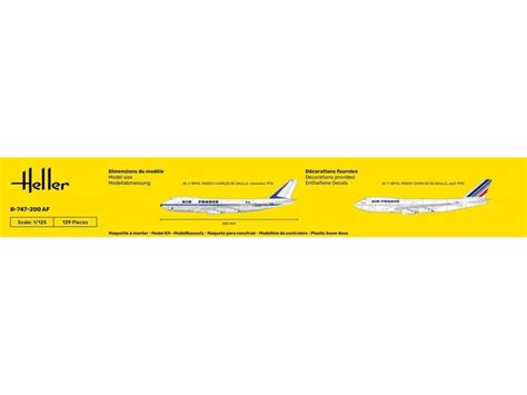 HELLER 1/125 Starter Kit B-747-200 Air France Jumbo Jet - Avax-Models