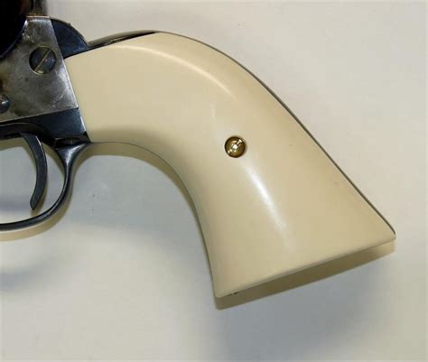 Pietta 1873 SA Revolver Ivory-Like Grips, Antiqued Relief Carved Cowboy