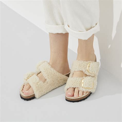 Arizona Big Buckle Shearling Teddy Eggshell | BIRKENSTOCK