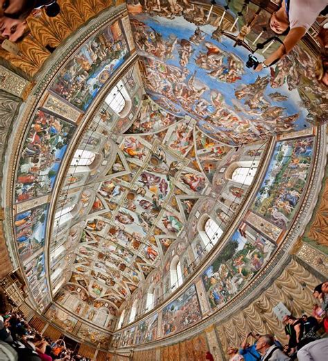 Sistine Chapel Ceiling Paintings - Michelangelo painting the ceiling of the Sistine Chapel by ...