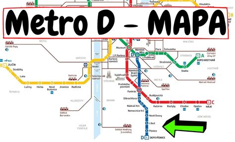 Metro D: Mapa [Praha] Trasa metra D (Stanice, stavba)