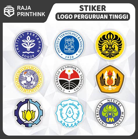 Sticker Stiker Logo Kampus Stiker Universitas Indonesia ITB IPB UNAIR UPI UNPAD ITS UNS UNM ...