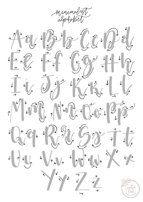 FREE Brush Lettering Practise Sheet - Minimalist Alphabet - Modern ...