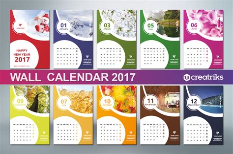 Wall Calendar 2017 - v010 ~ Other Presentation Software Templates ...