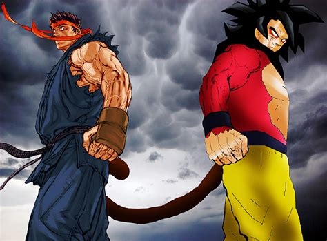 Evil Ryu vs Goku ssj4 by clebersan on DeviantArt