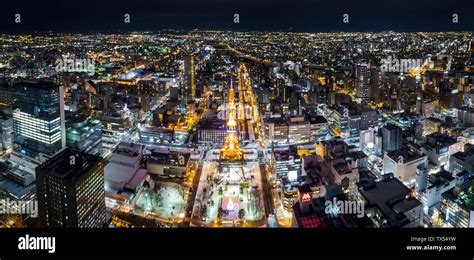 Night view of Sapporo TV tower Stock Photo - Alamy