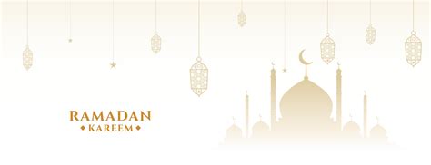 ramadan kareem white traditional islamic banner design 37746685 Vector ...