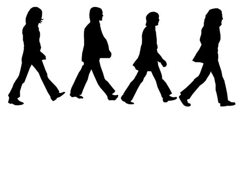 Silhouette Beatles Abbey Road Tattoo On Stencil | Beatles silhouette ...