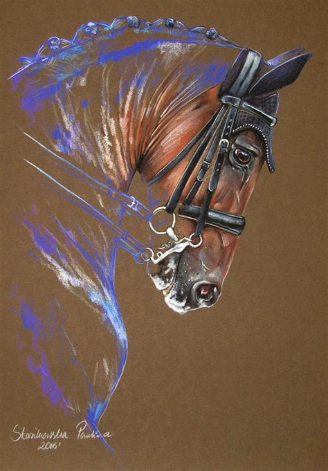 Dressage Horse Painting by Paulina Stasikowska