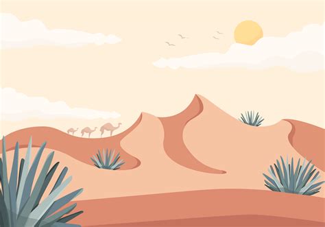 Vector Desert Landscape Illustration 224418 Vector Art at Vecteezy