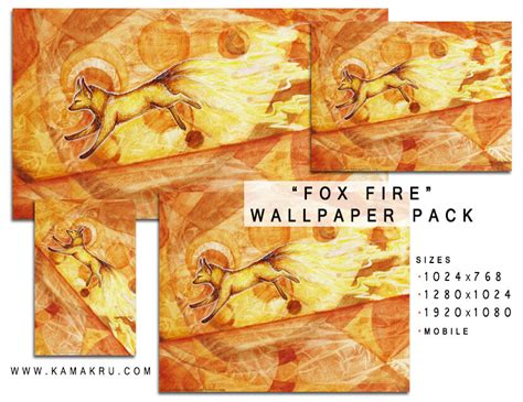 Wallpaper Pack - "Fox Fire" — Art of Katie Croonenberghs