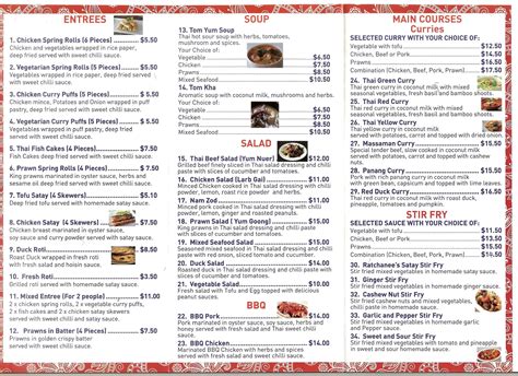 Tasty Thai Menu, Menu for Tasty Thai, Hurstbridge, Melbourne ...