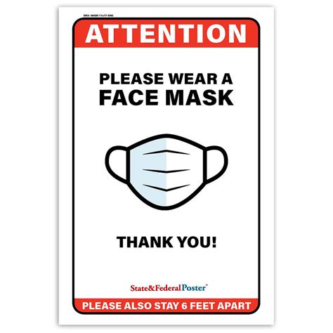 Please Wear Face Mask Poster Safety Sign For Business, Workplace ...