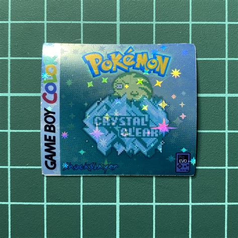 Pokemon Crystal clear label - choose finish | RetroGameEVO