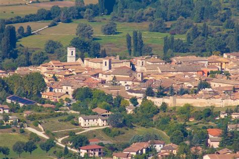 Overview of Norcia in Italy Stock Image - Image of house, landscapes ...