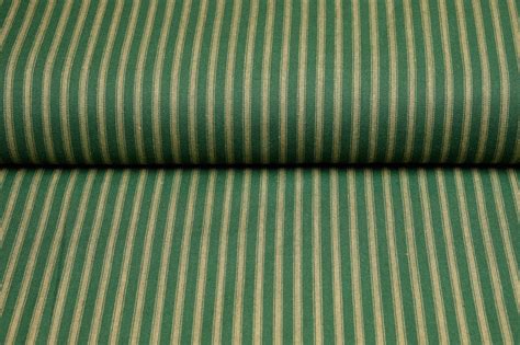 Green And Tea Dye Cotton Homespun Ticking Stripe Fabric Sold By The ...