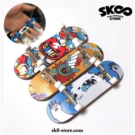 Mini Finger Skateboard SK8 The Infinity Finger Board Maple Wood Keychain Cosplay Props Kit With ...