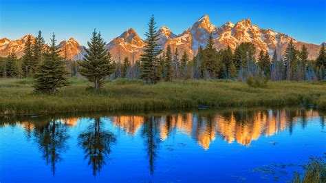 Panoramic photo of mountains and trees, grand teton np HD wallpaper | Wallpaper Flare