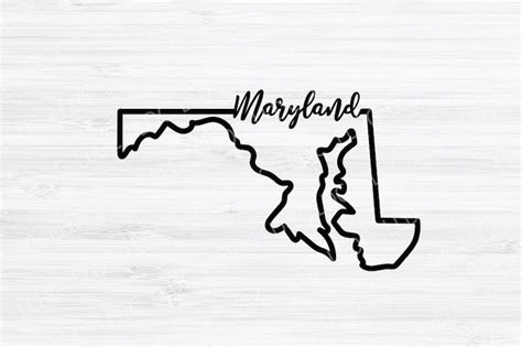 Maryland Outline SVG. Maryland Cursive Vector File. Maryland - Etsy