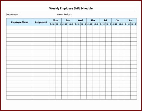 Monthly Work Schedule Template Printable Example Calendar Printable ...