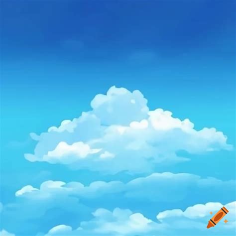 Anime illustration of a light blue sky