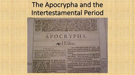 Apocrypha and the Intertestamental Period - Lesson IV