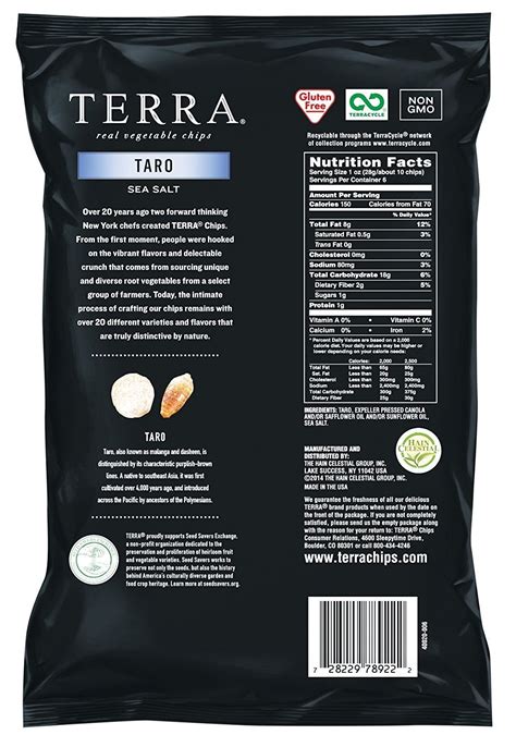 Terra Chips Original Nutrition Facts - Nutrition Pics