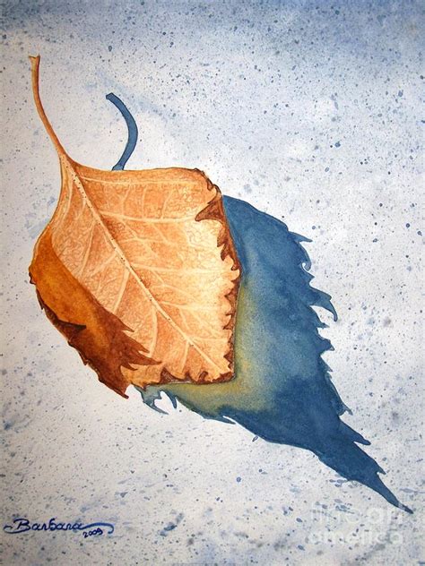 Leaf With Shadow Painting by Barbara Pelizzoli | Fine Art America