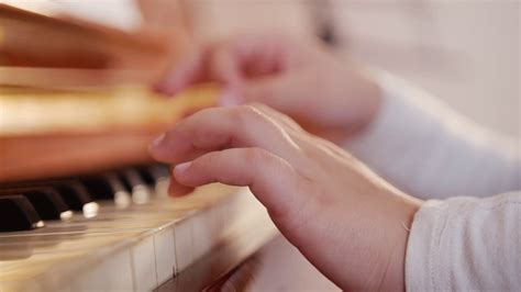 Music Lesson Girl Playing Piano Close Up On Stock Footage SBV-328384959 - Storyblocks