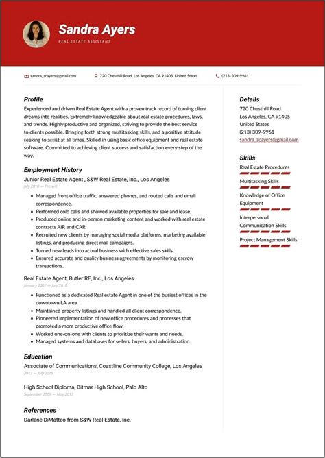 Sample Resume Objective For Real Estate Agent - Resume Example Gallery