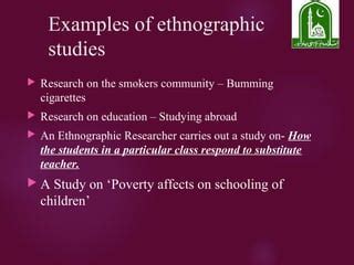 Ethnographic studies by hina kaynat