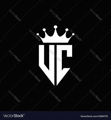 Vc logo monogram emblem style with crown shape Vector Image