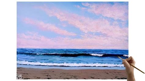 Acrylic painting tutorial beach waves ocean painting easy for beginners ...