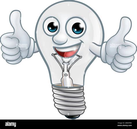 Light Bulb Cartoon Character Lightbulb Mascot Stock Vector Image & Art - Alamy
