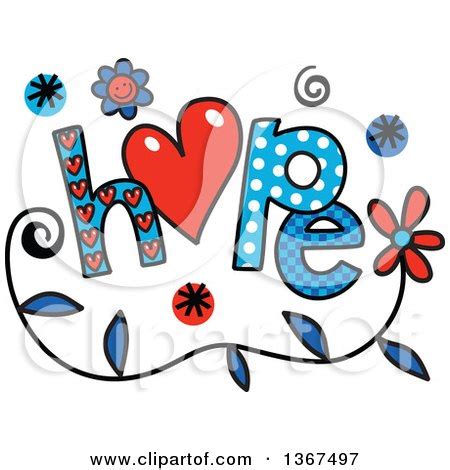 Clipart of Colorful Sketched Hope Word Art - Royalty Free Vector ...