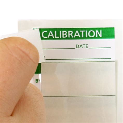 Calibration Labels, Green On White, SKU: QC-131-WO150